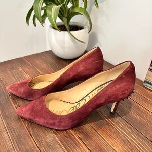 Sam Edelman Burgundy Suede Heels